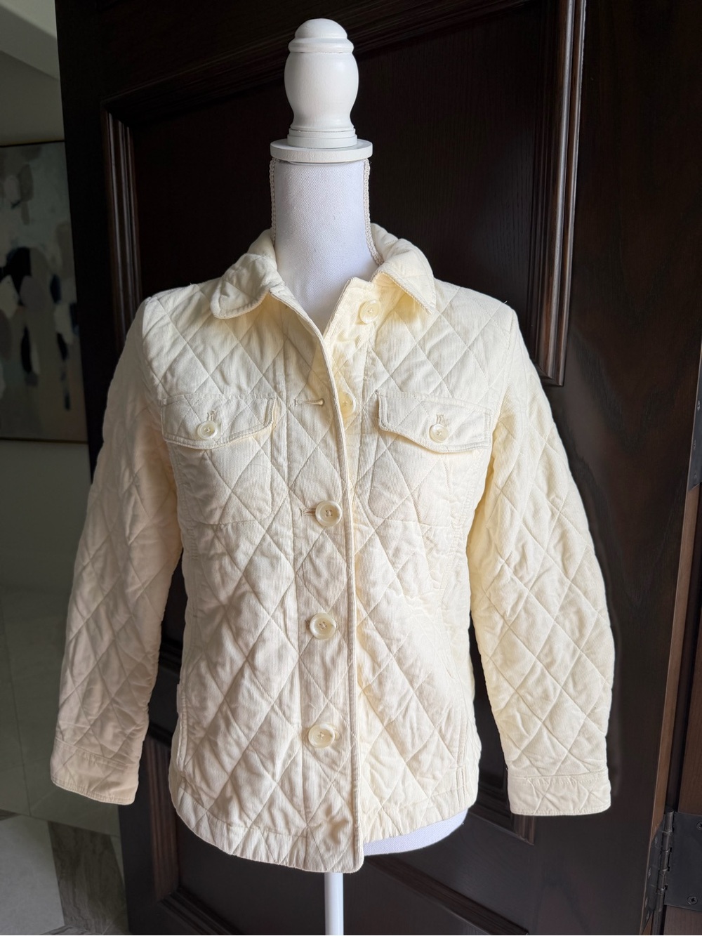 Talbots Corduroy Shirt Jacket Cream Size P NWT